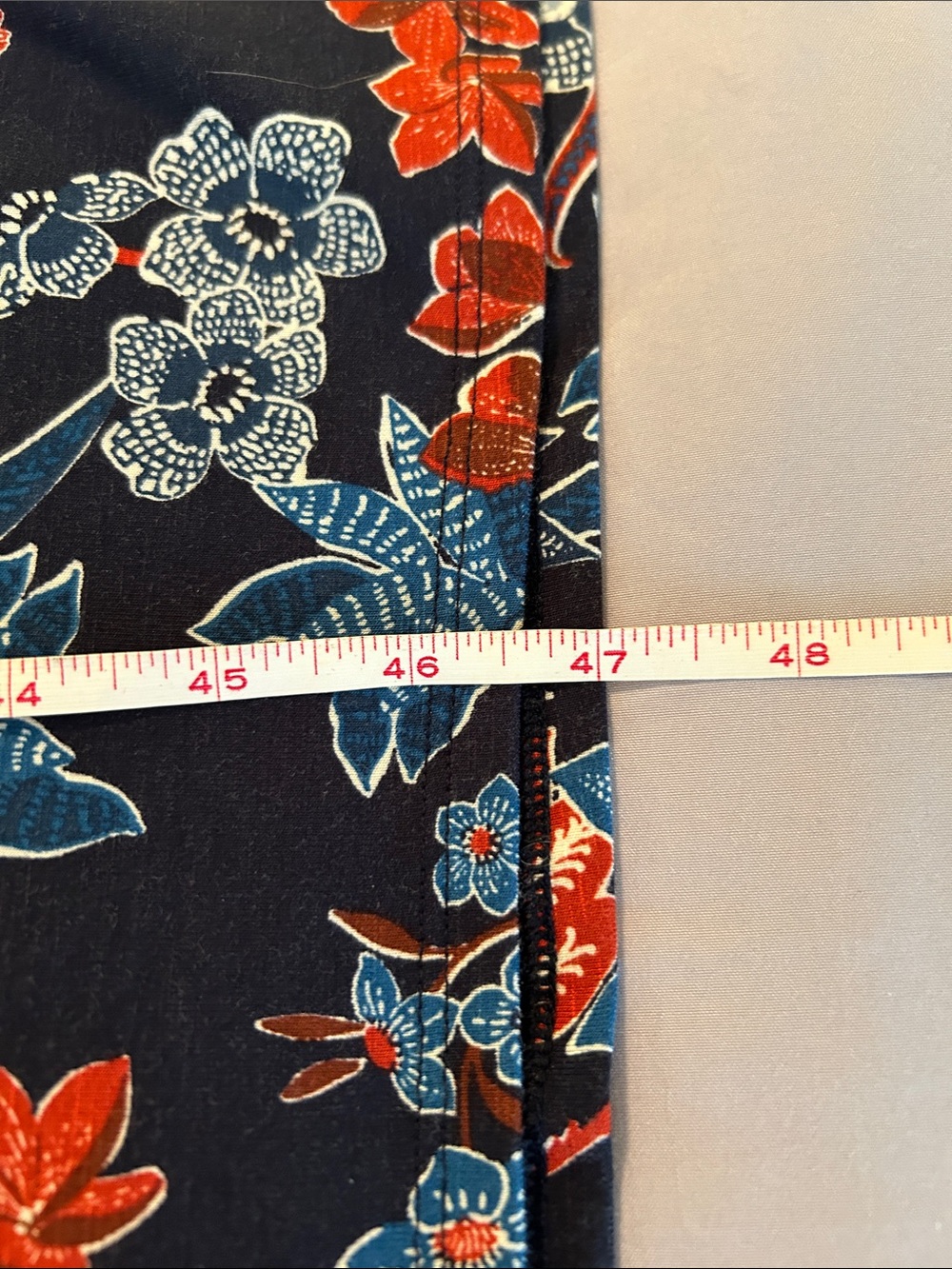 J. Jill Navy Floral Short-Sleeve Midi Dress with Blue & Red Blooms - Picture 13 of 13